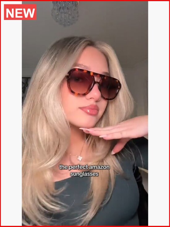 Retro Aviator Sunglasses Square Pilot Shades Wrap Around Frame main image 6